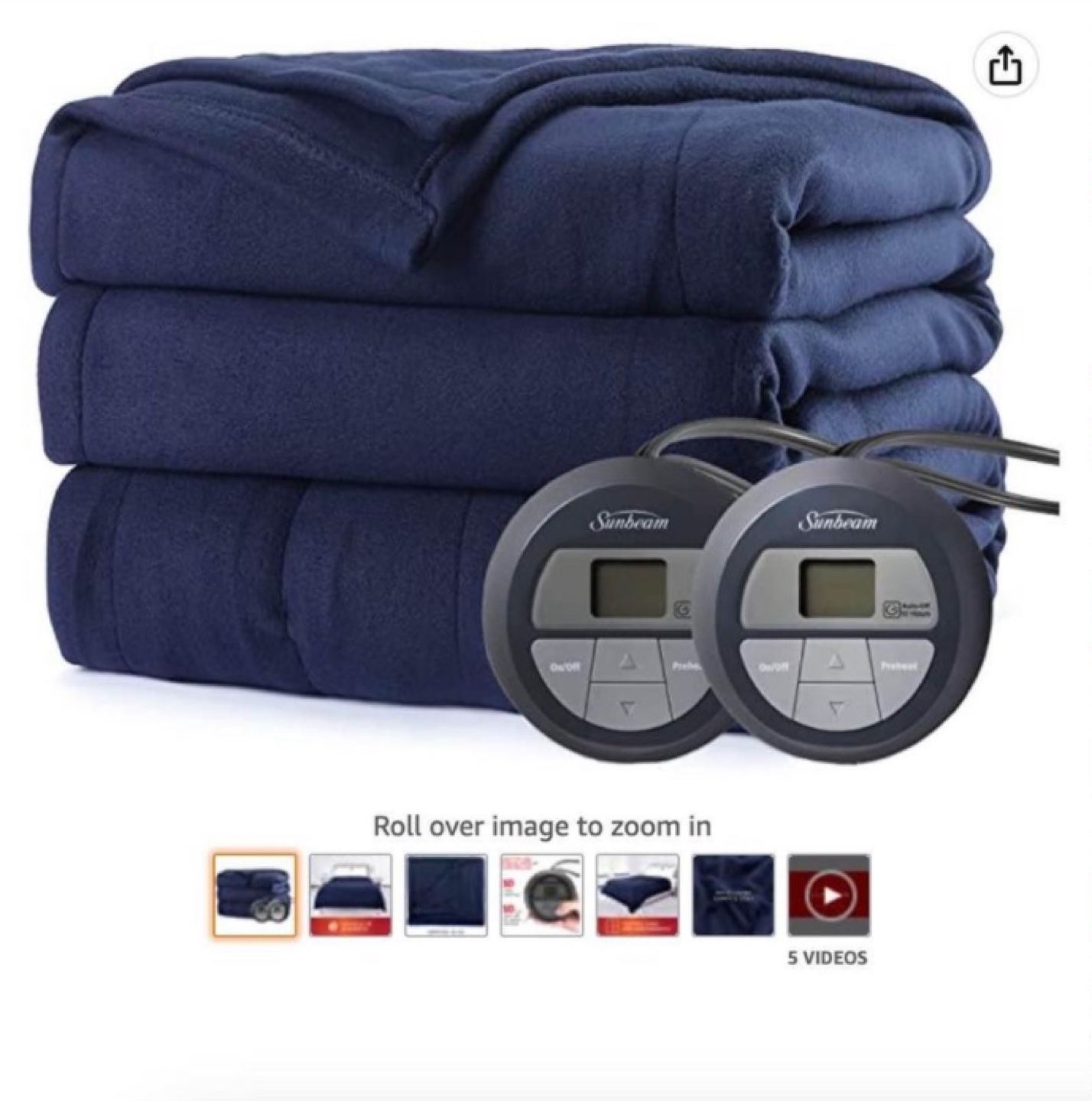 Sunbeam Heated Electric Blanket, Dual Controls - photo 2