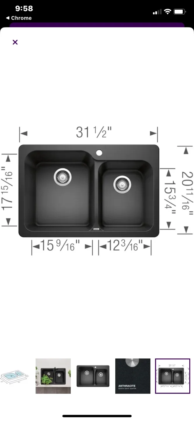 BLANCO VISION 1 1/4 Double Bowl Kitchen Sink image indicator(3)