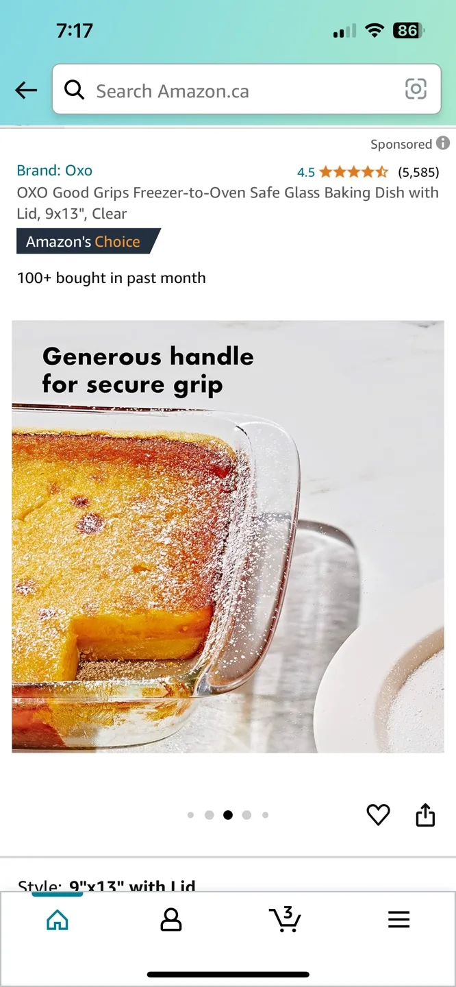 OXO Good Grips Freezer-to-Oven Safe Glass Baking Dish with Lid image indicator(4)