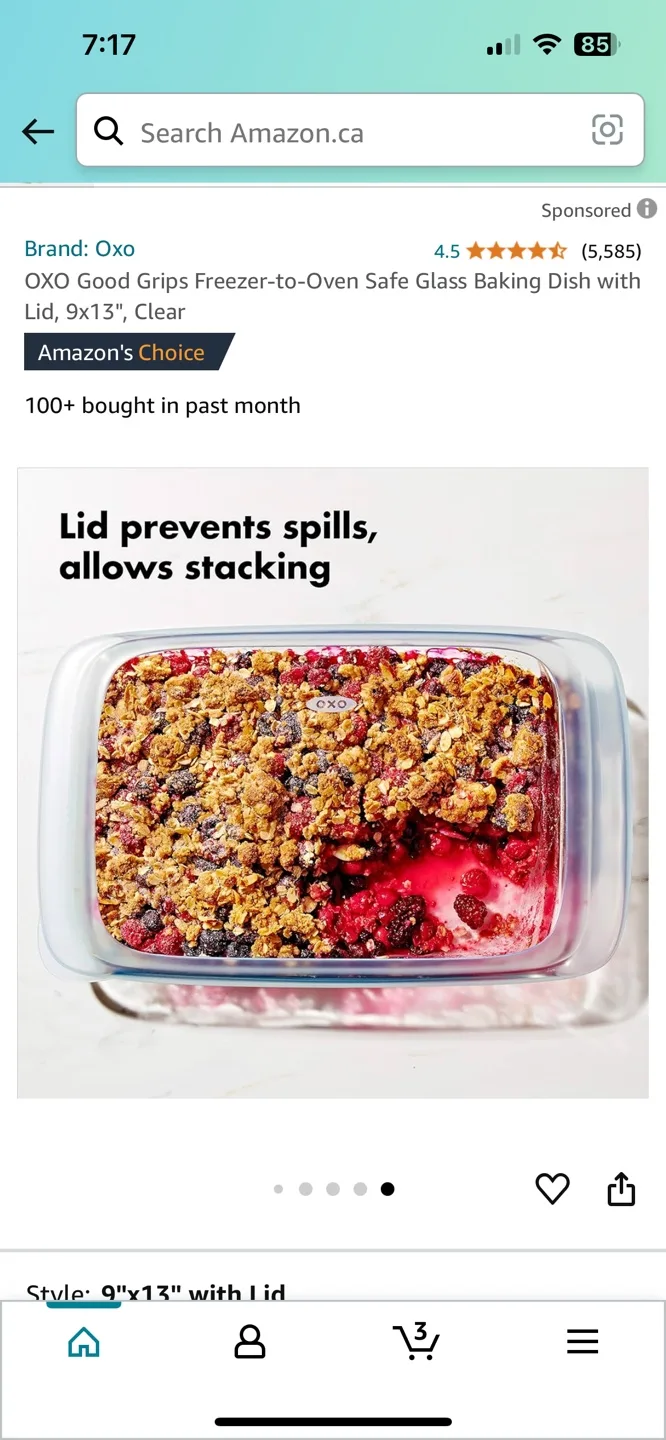 OXO Good Grips Freezer-to-Oven Safe Glass Baking Dish with Lid image indicator(6)