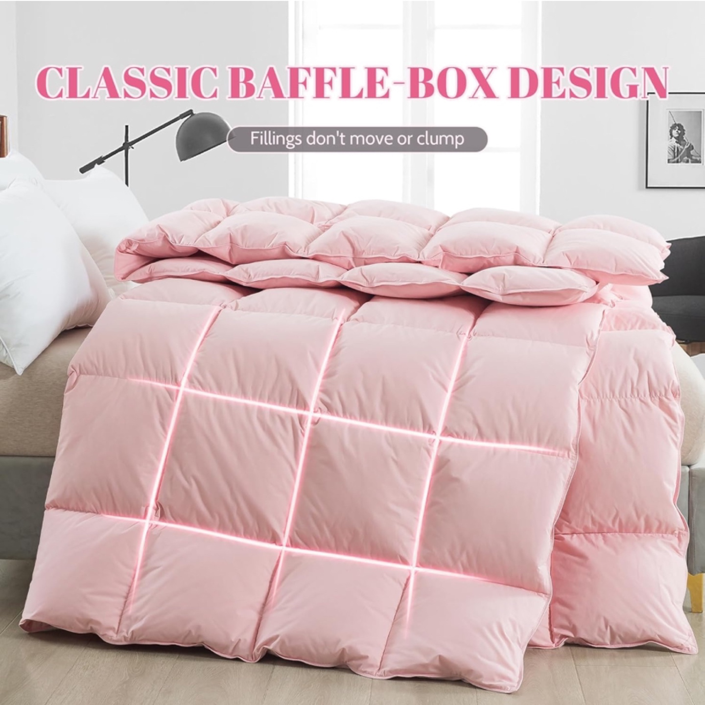 Pink Down Fiber Comforter king size - New - photo 5