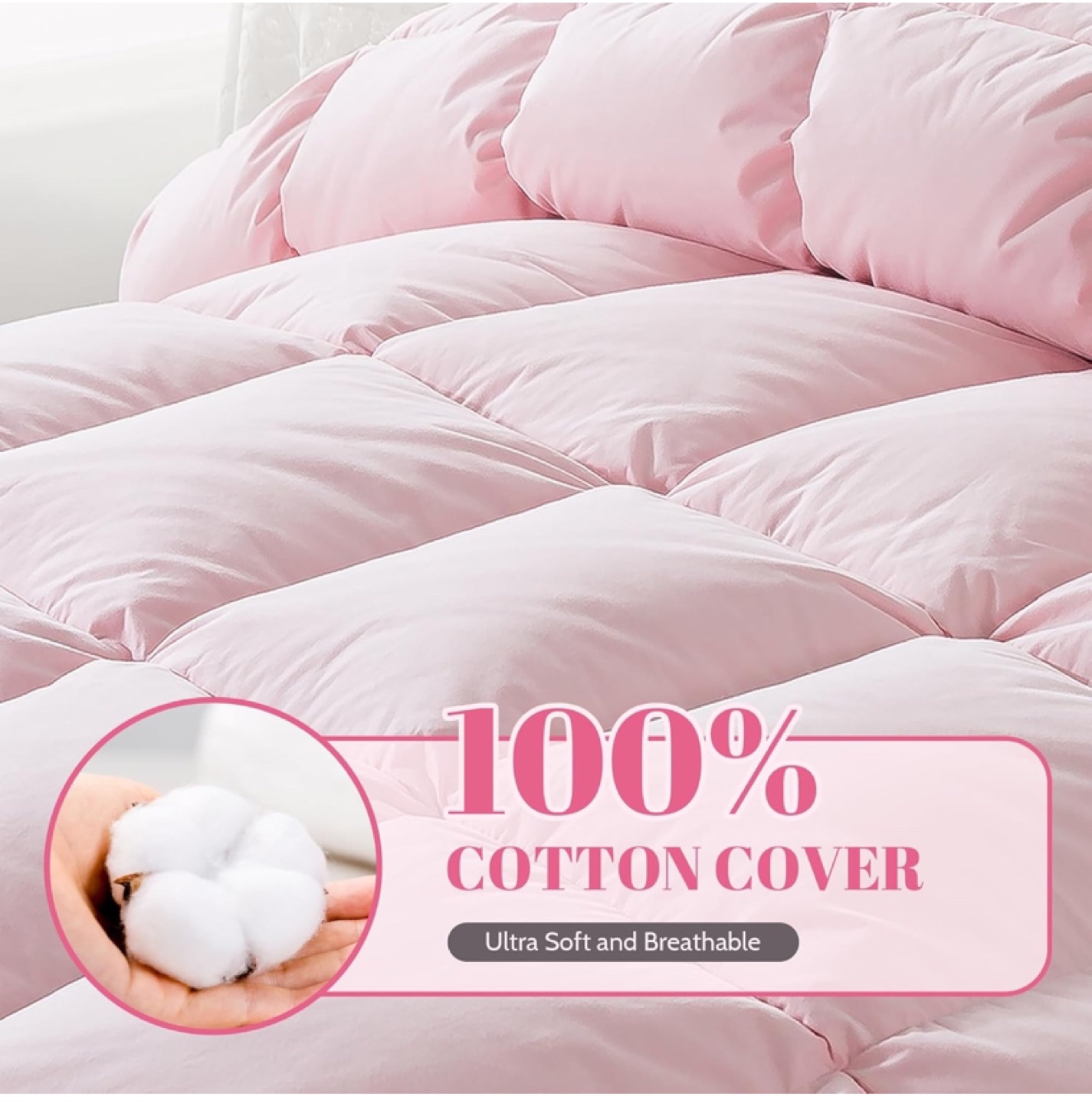 Pink Down Fiber Comforter king size - New - photo 4