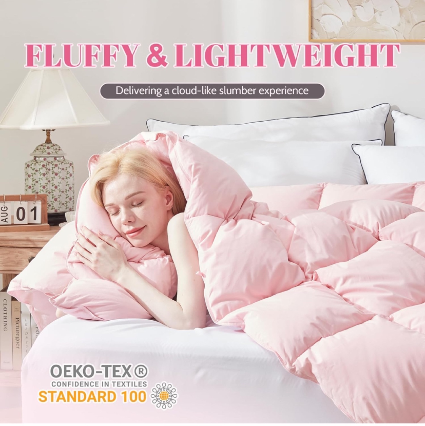 Pink Down Fiber Comforter king size - New - photo 3