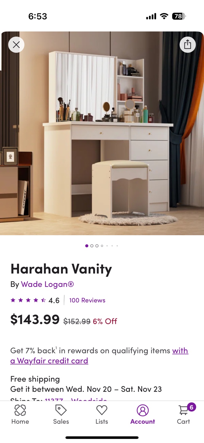 Harahan Vanity with Stool