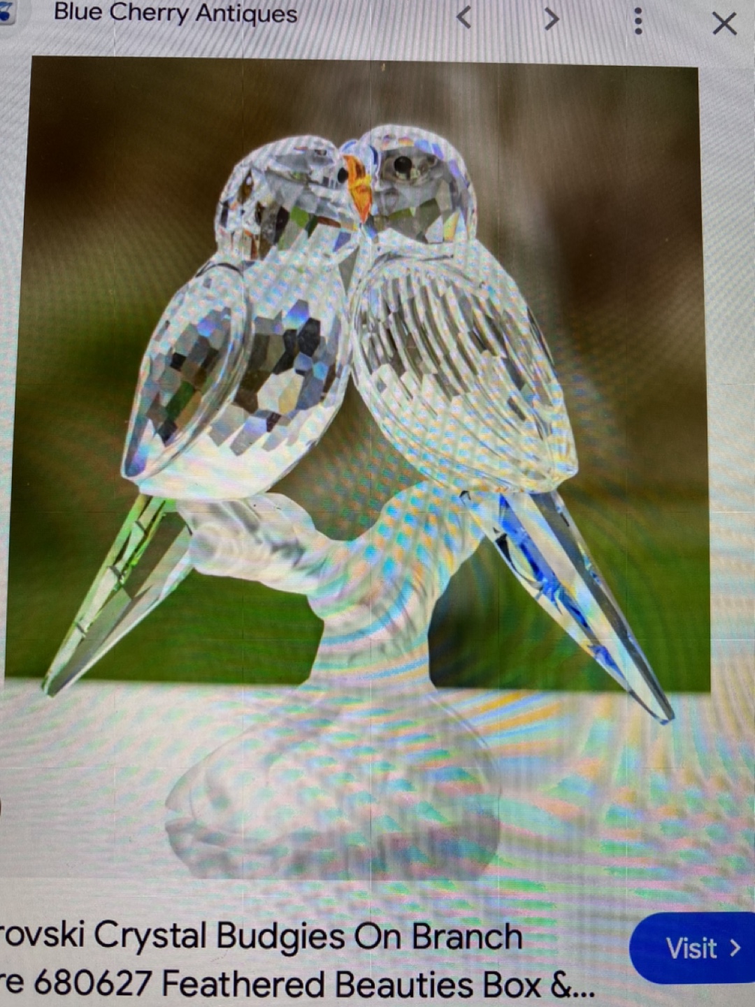 Swarovski Crystal Budgies On Branch - photo 2