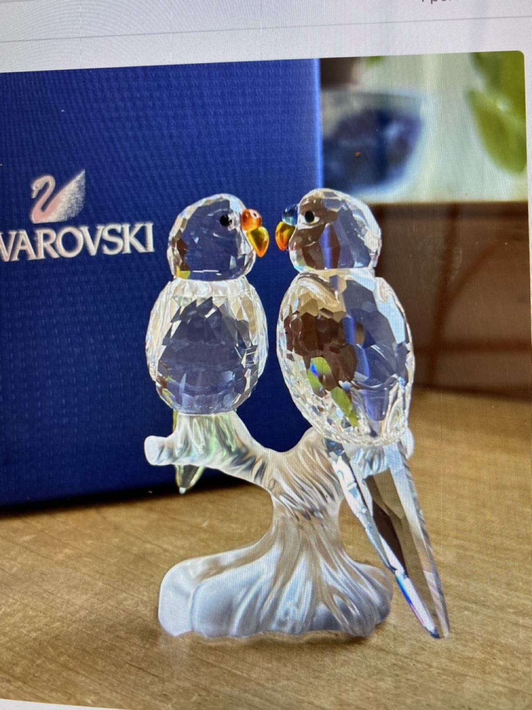 Swarovski Crystal Budgies On Branch