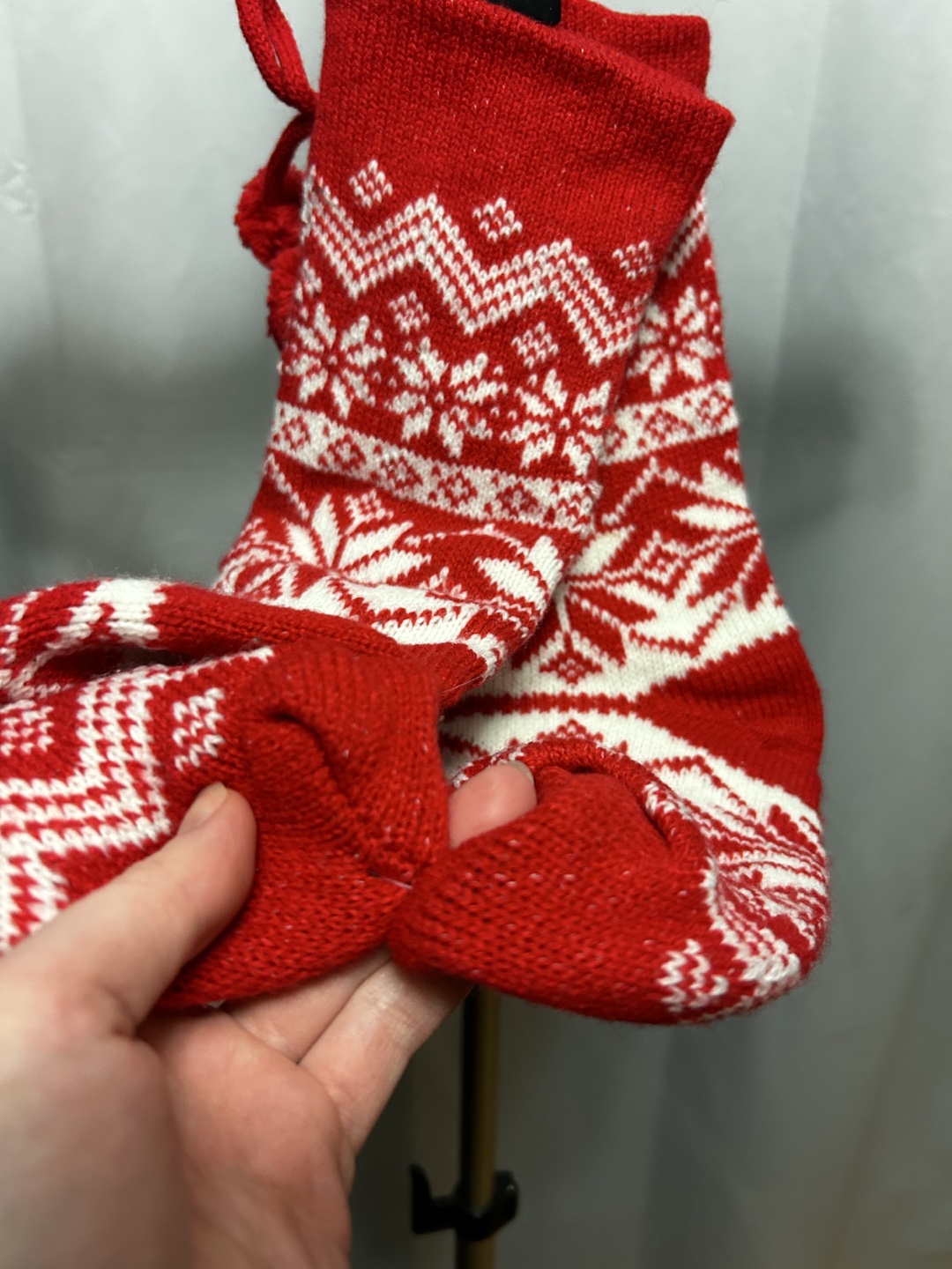 Red & White Knitted Socks with Pom Pom - photo 2