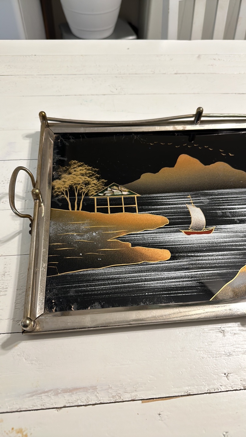 1920s Antique French Hand painted serving tray - photo 3