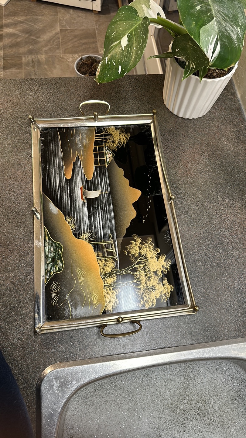 1920s Antique French Hand painted serving tray - photo 2