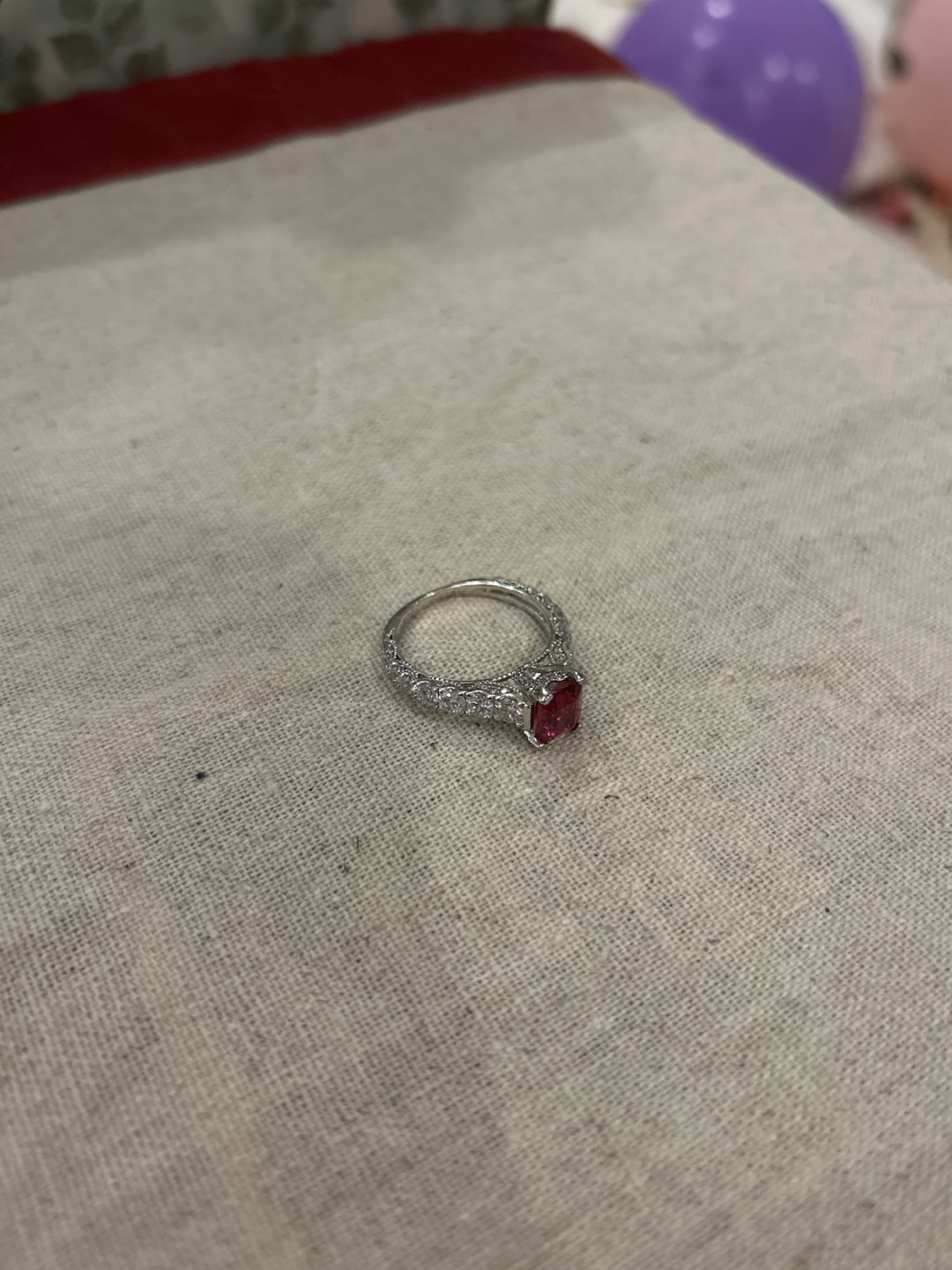 Red Gemstone Ring Charmed Aroma
