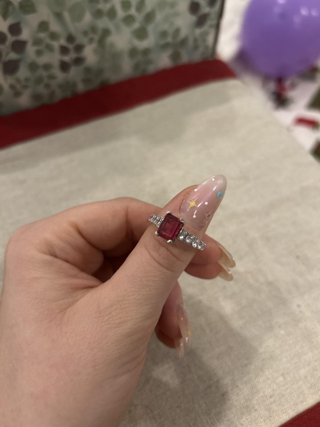Red Gemstone Ring Charmed Aroma - photo 2