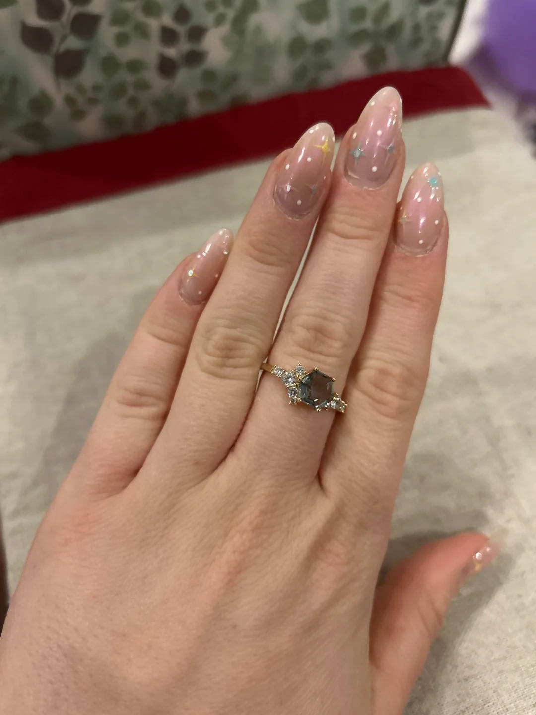 Gold ring with large gemstone Charmed Aroma thumbnail