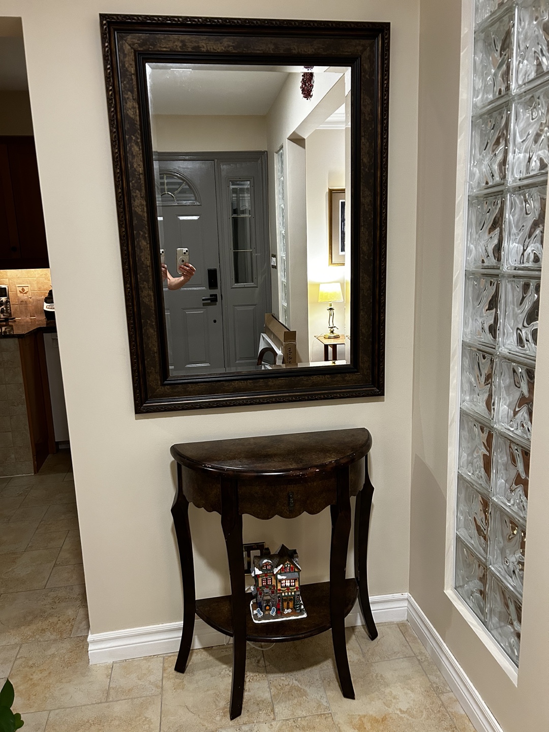 Console table with one drawer with matching mirror