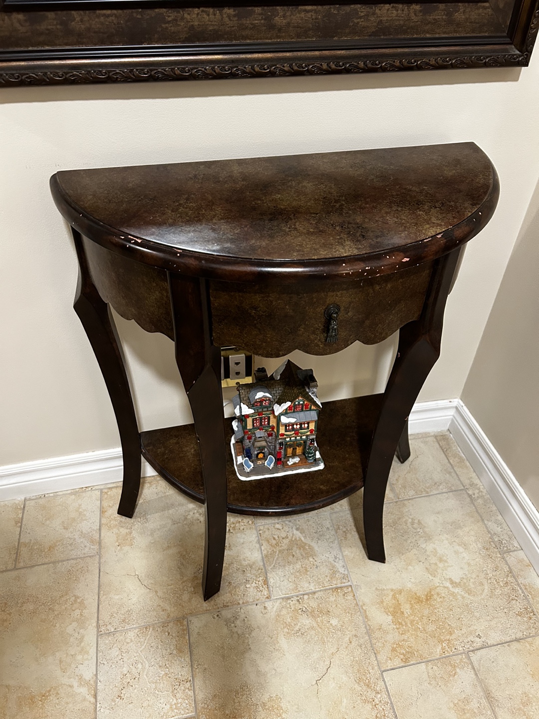 Console table with one drawer with matching mirror - photo 2