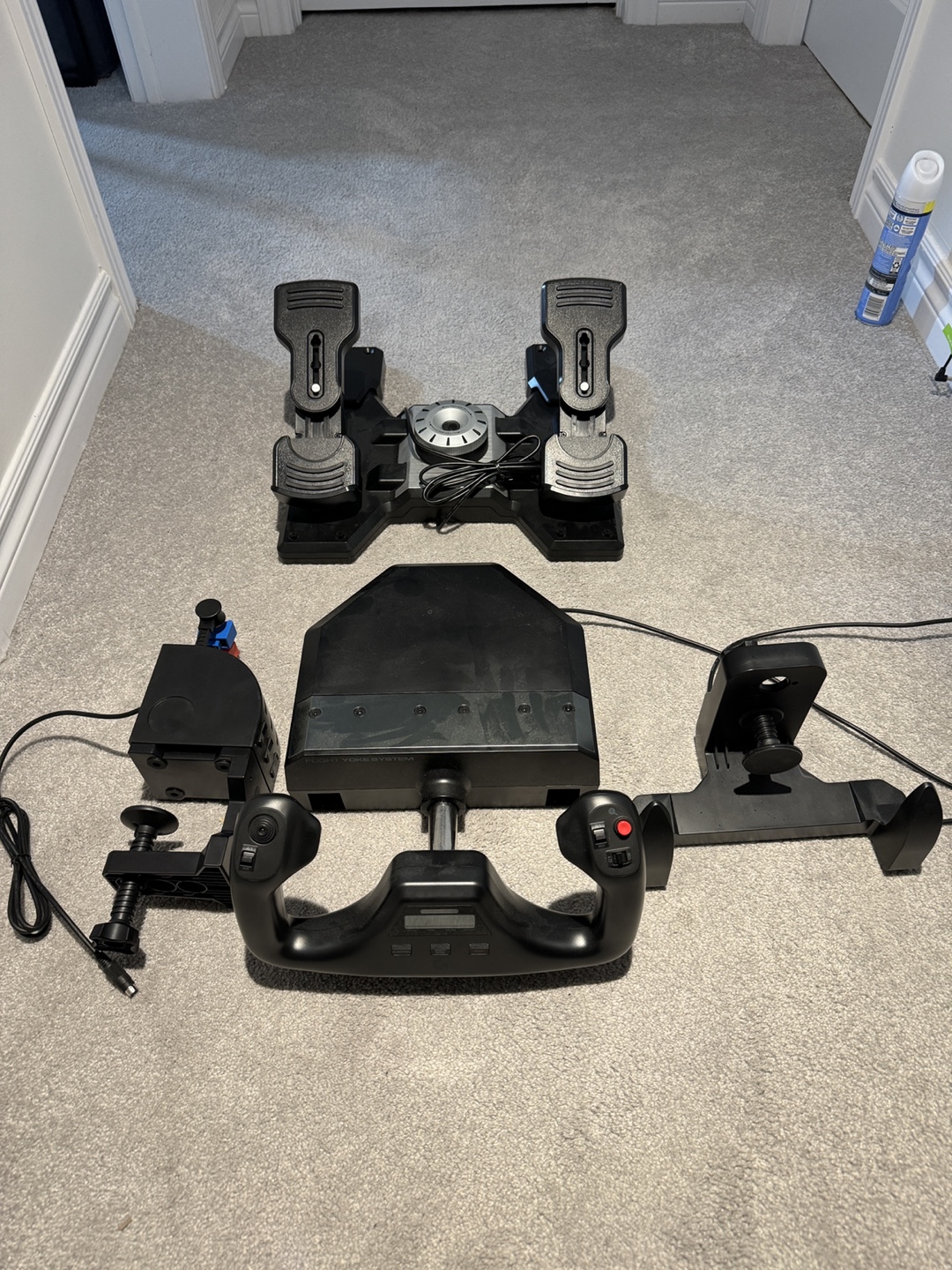 Logitech Flight Yoke System, Throttle ,Pedals