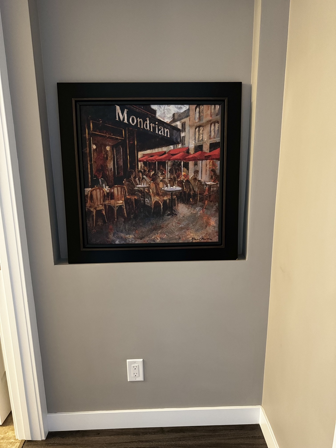Framed Painting of a Parisian Cafe