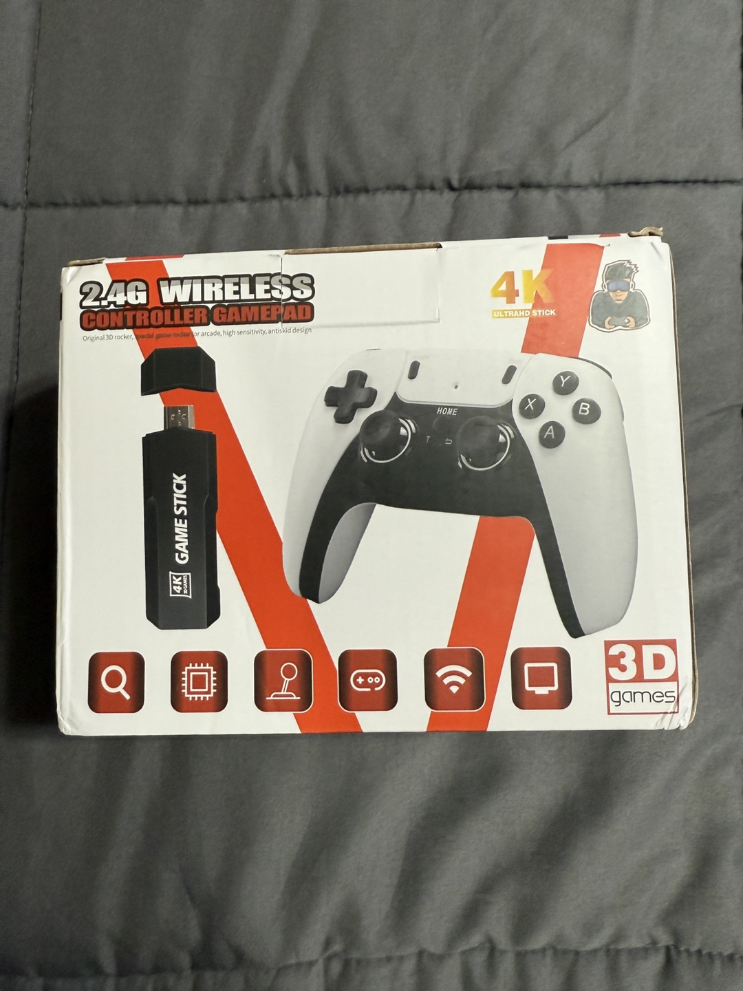 2.4G Wireless Controller Gamepad with 4K Ultra HD Game Stick