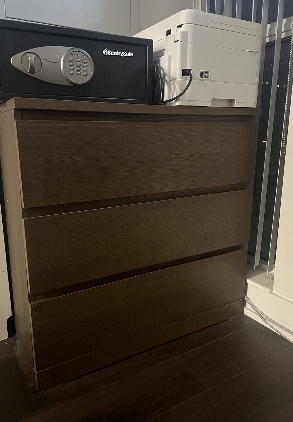 IKEA STORKLINTA dark Brown 3-Drawer Chest