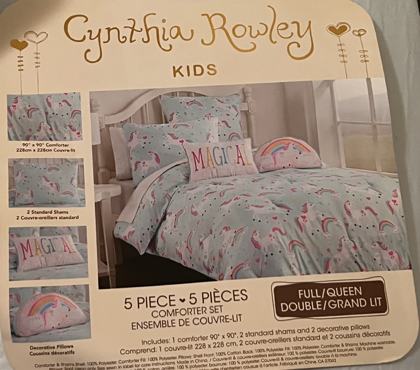 Cynthia Rowley Kids Magical Unicorn Comforter Set - Full/Queen