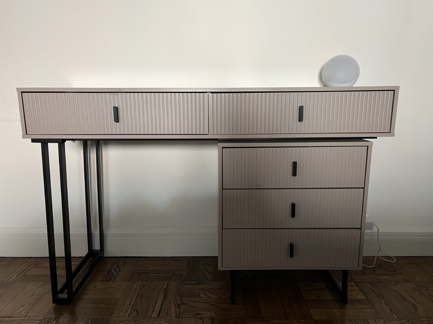 Fluted console / desk with drawer storage - photo 2