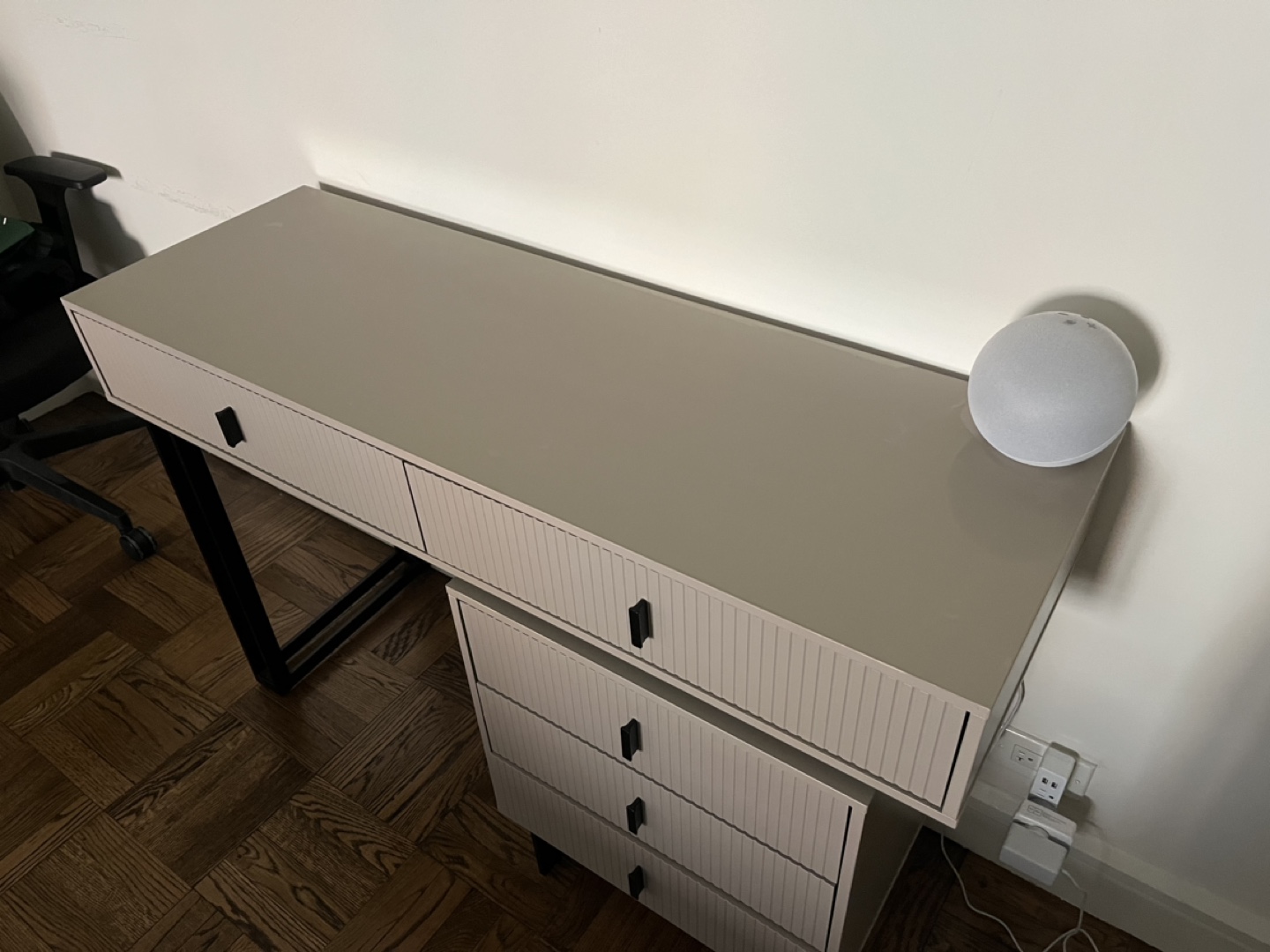 Fluted console / desk with drawer storage - photo 3