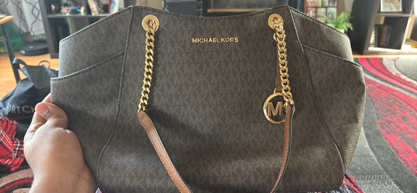 Michael Kors Brown Chain Tote Bag