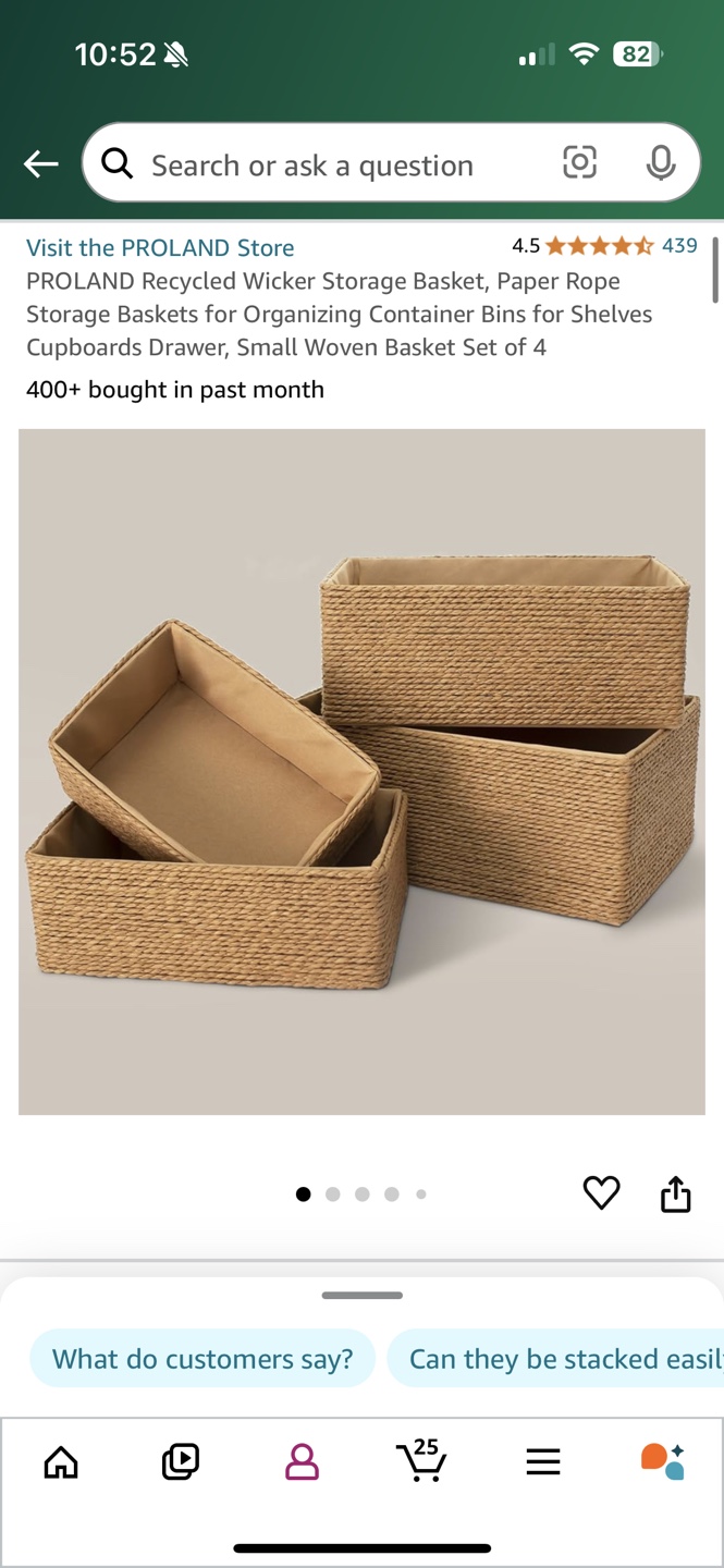 Set of 4 Woven Storage Baskets - photo 2