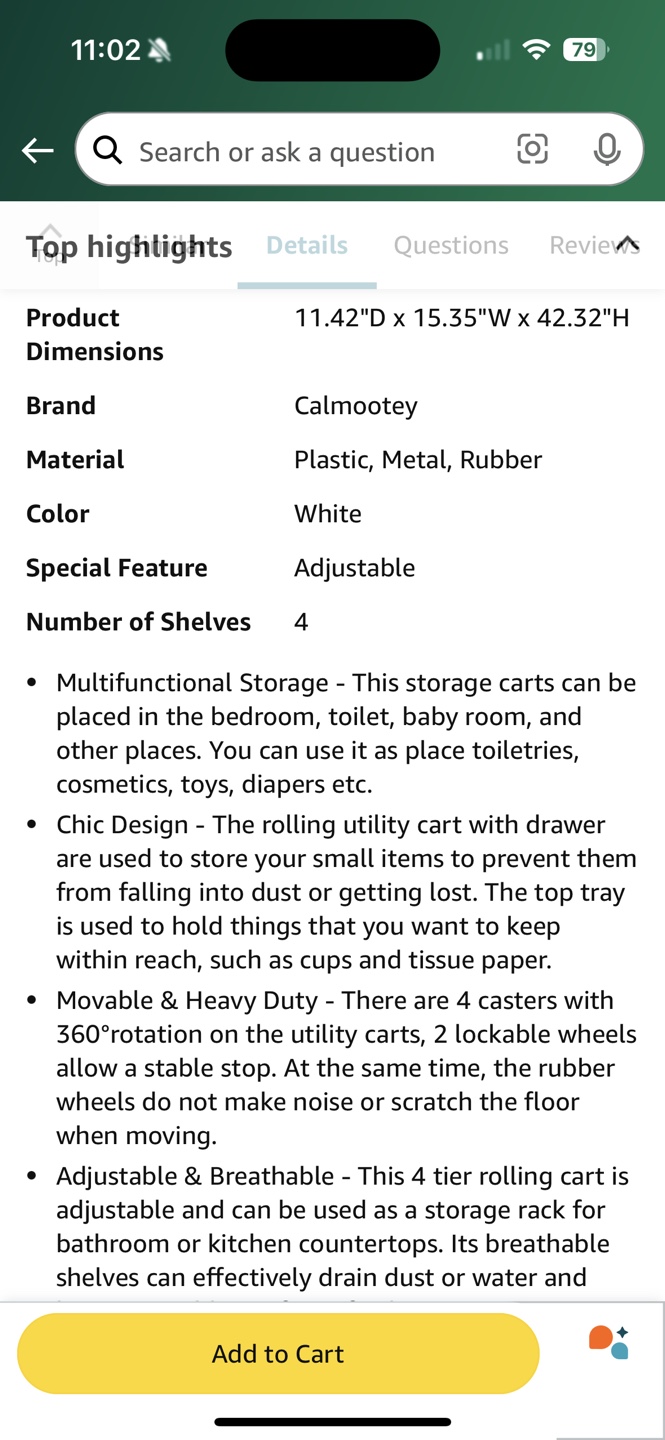 4-Tier Rolling Utility Cart - photo 5