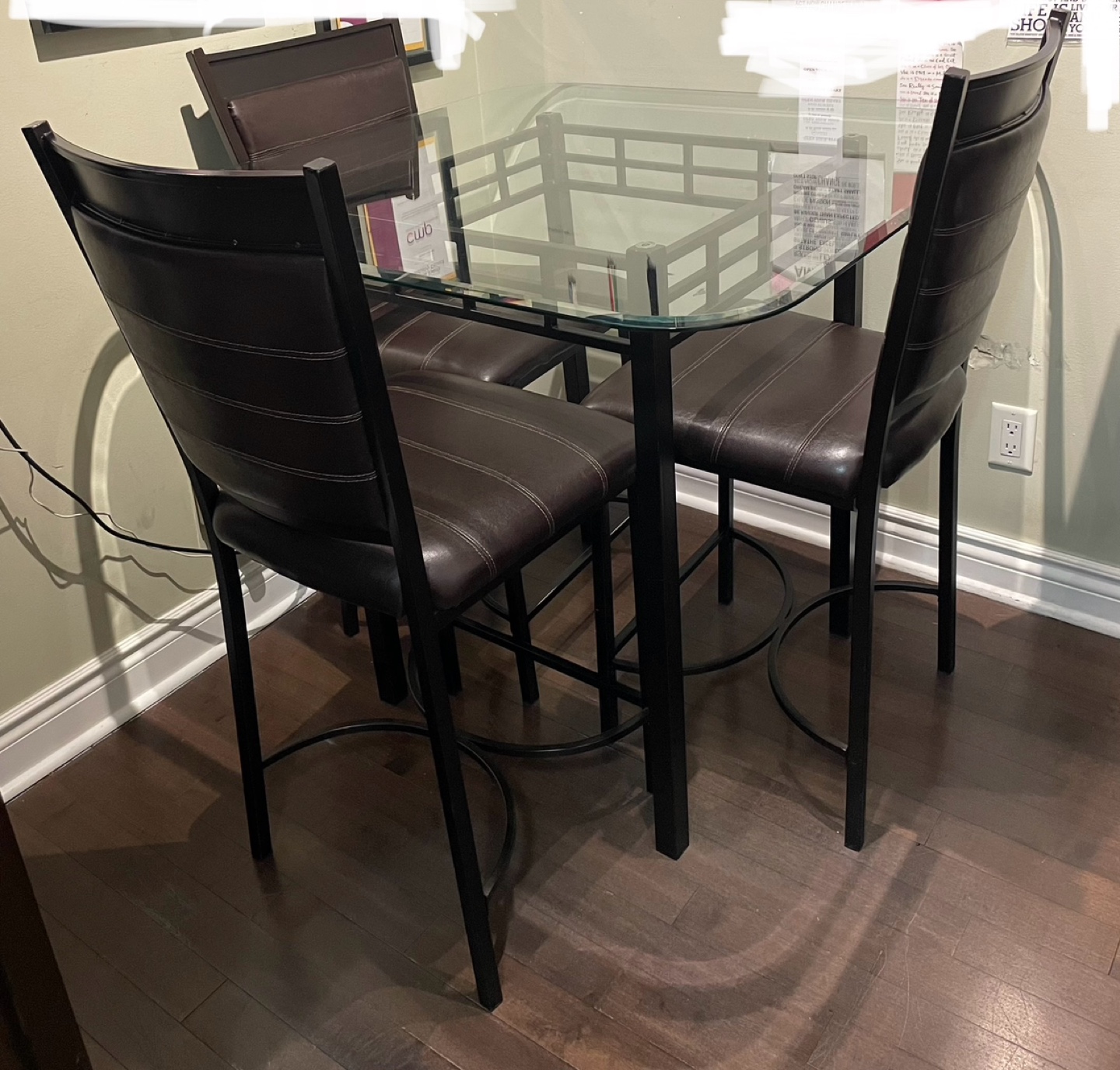 Glass Top Table and 3 Chairs - photo 2