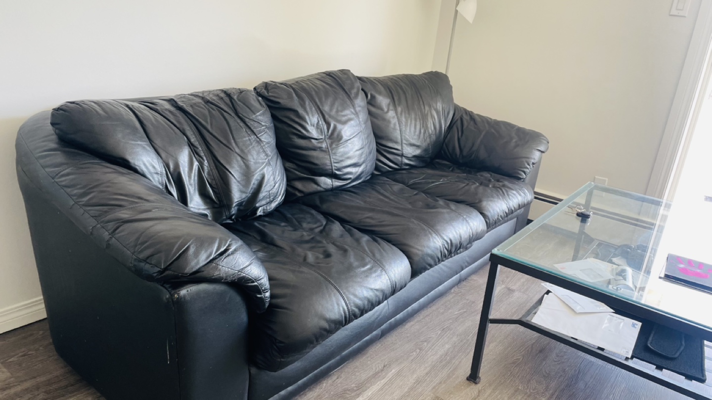 Black Leather Sofa