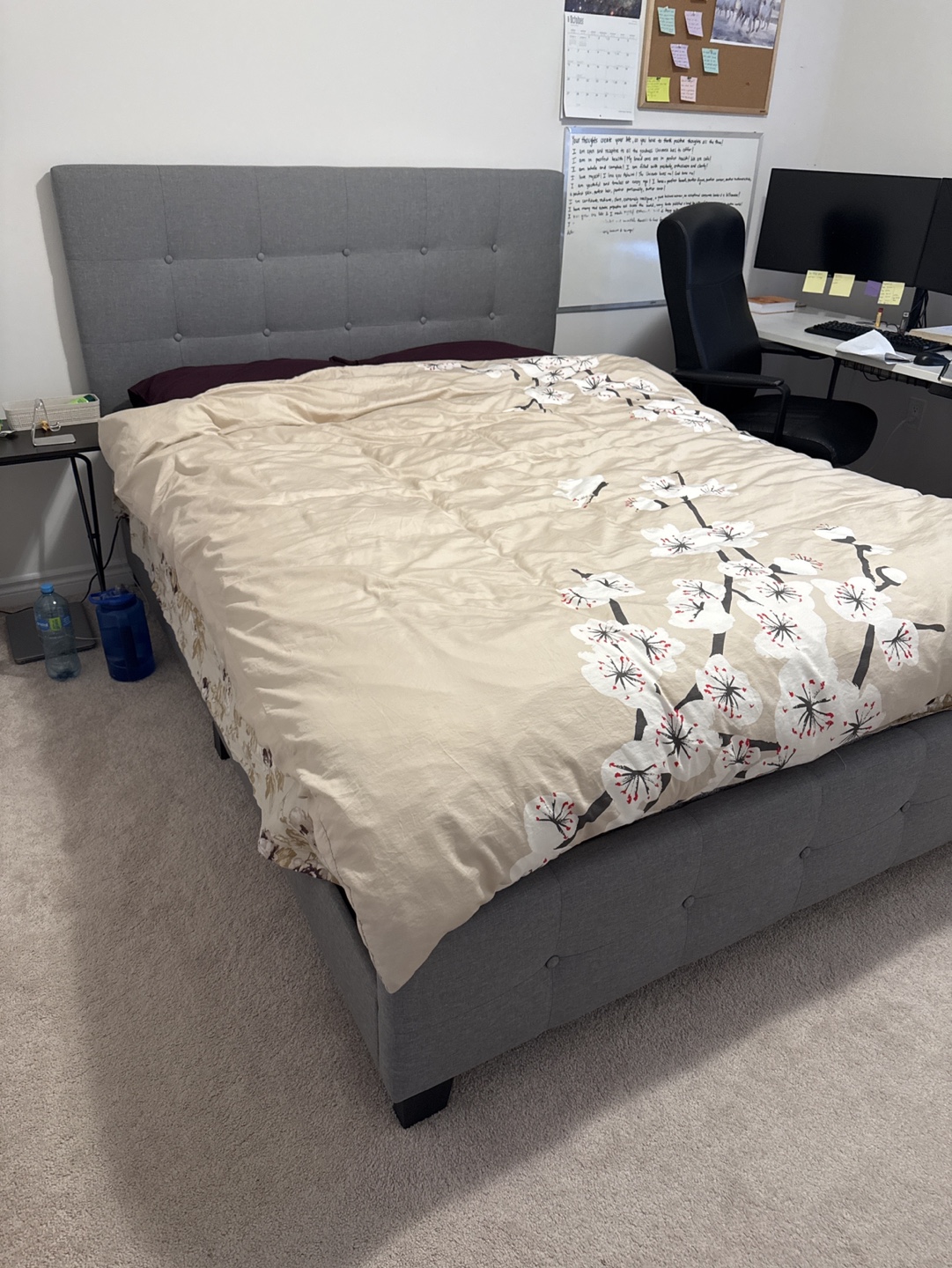 Grey Upholstered Bed Frame