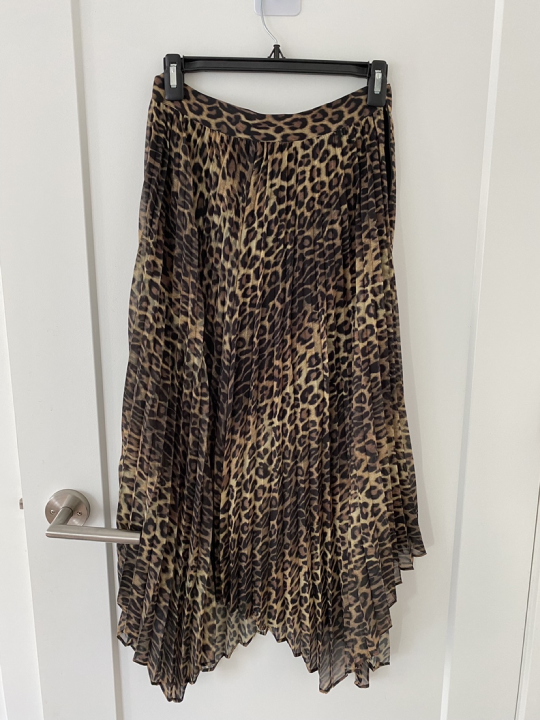 The Kooples Leopard Print Pleated Skirt