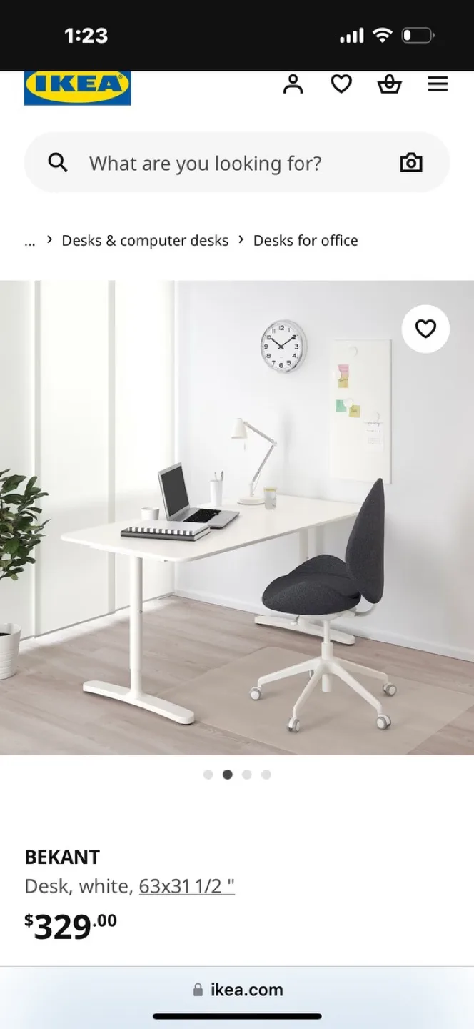 Adjustable Standing Desk IKEA BEKANT in black image indicator(5)