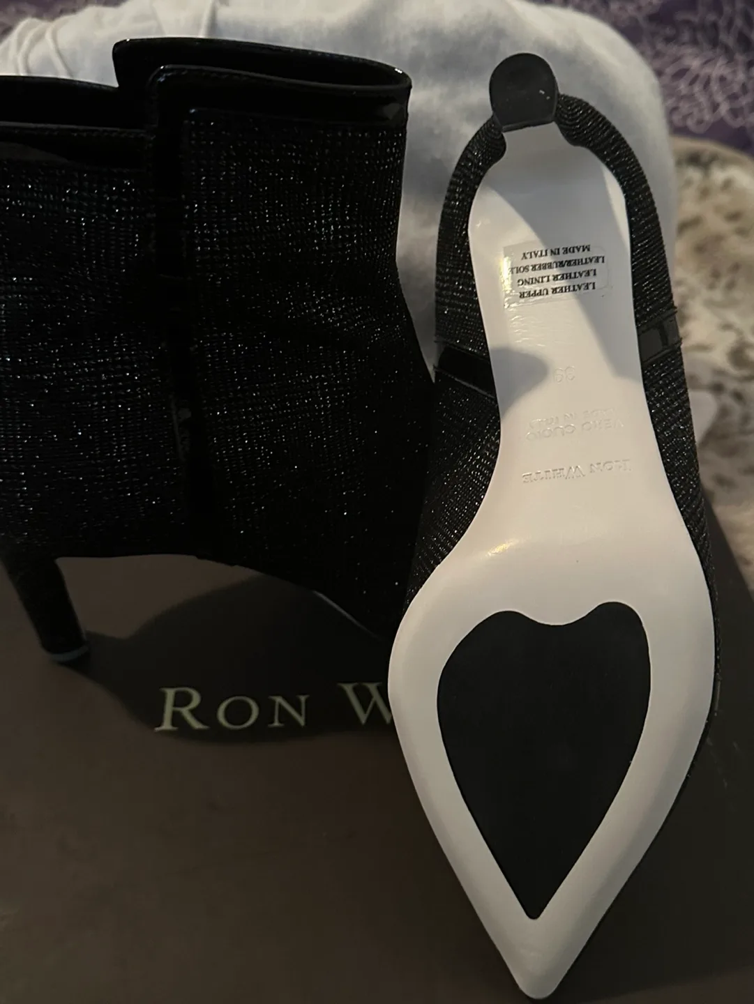 Ron White Black Sparkle Booties image indicator(5)