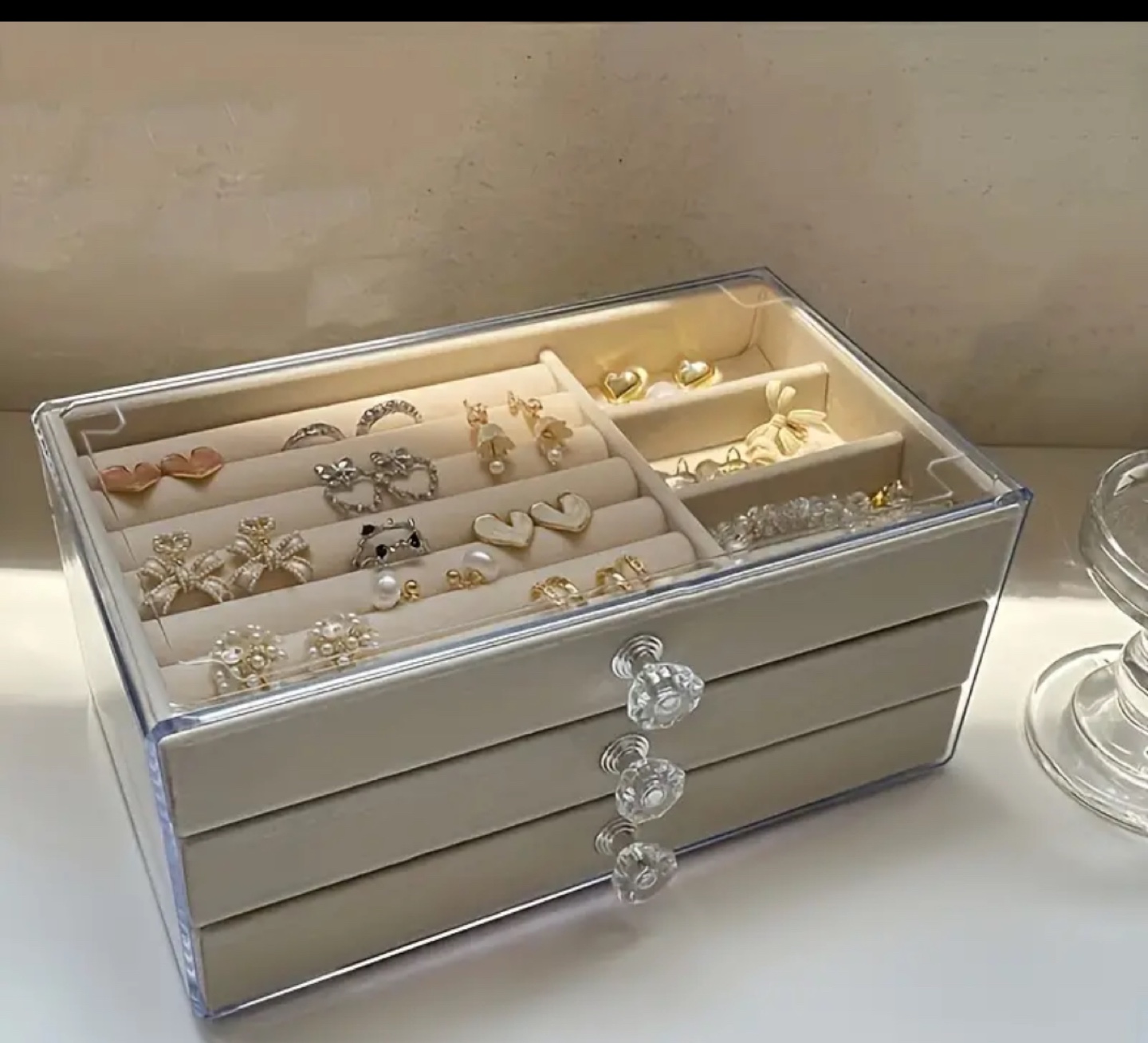 BNIB 3-Tier Acrylic Jewelry Organizer with Drawers - photo 2