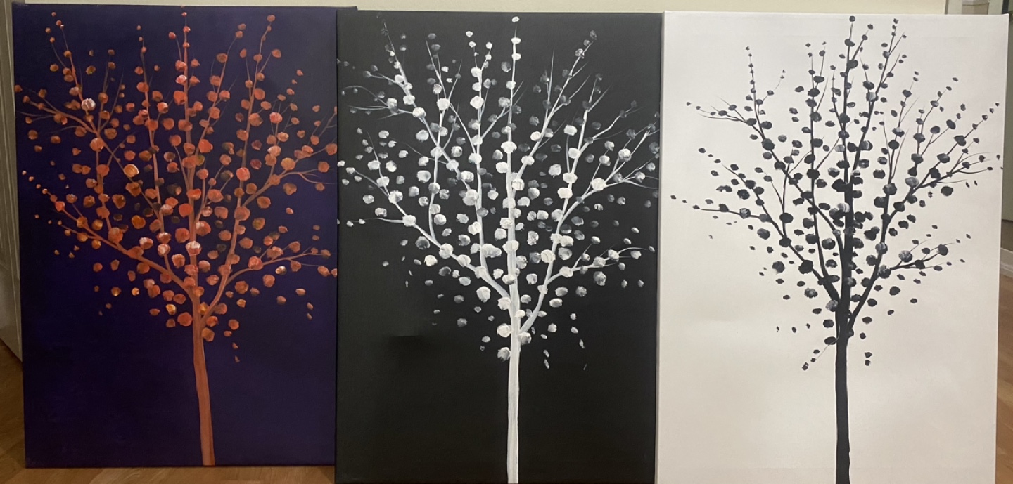 Set of 3 Tree Paintings - photo 4