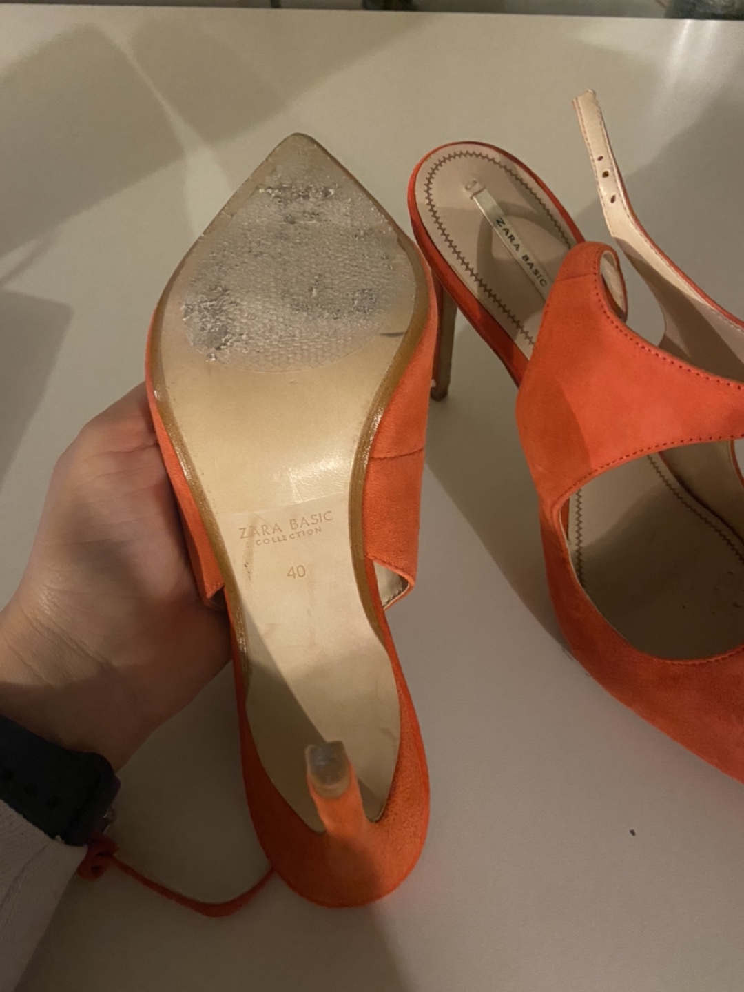 Zara Orange Suede Heels - photo 2