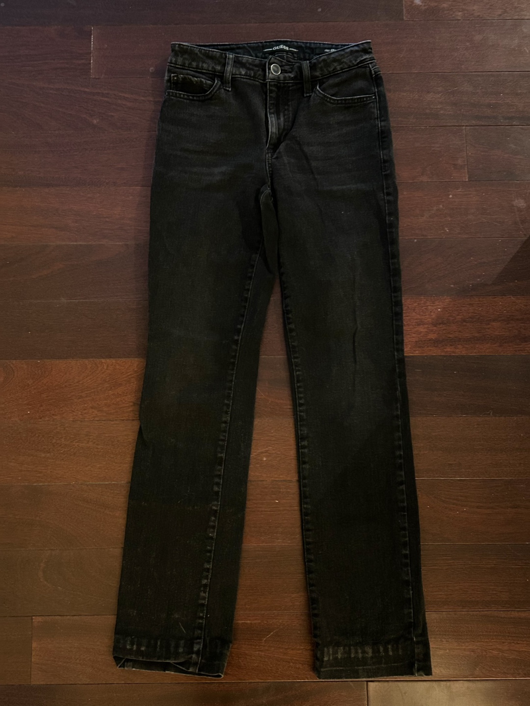 Guess women’s black jeans - straight leg