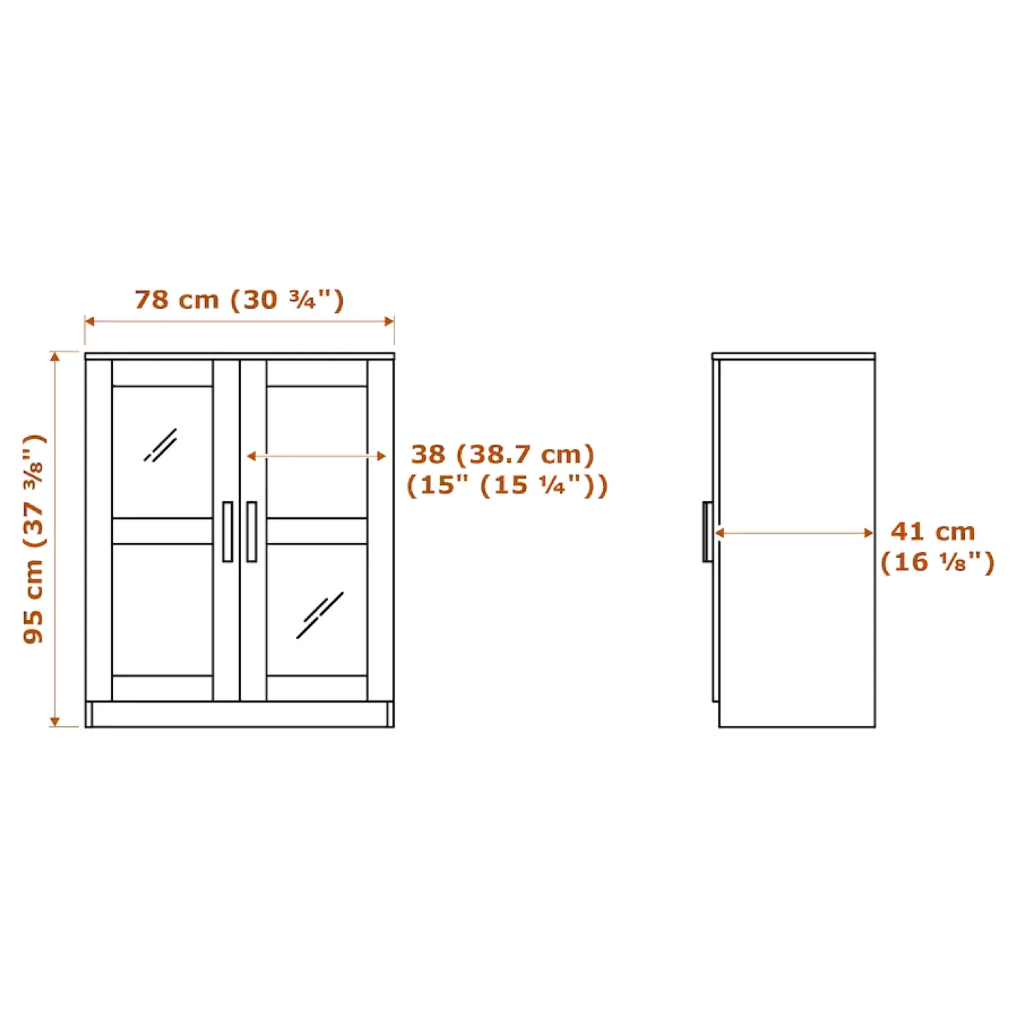 IKEA Brimnes Grey Cabinet with Glass Doors image indicator(2)