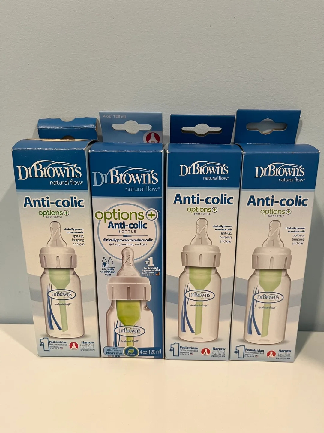 Dr. Brown's Options+ Anti-Colic Baby Bottles 4oz (4 Pack) thumbnail