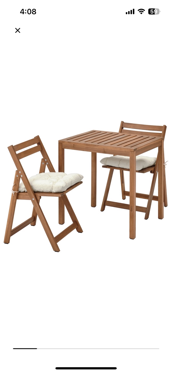 IKEA Balcony Table, Chairs and Lamp - photo 2