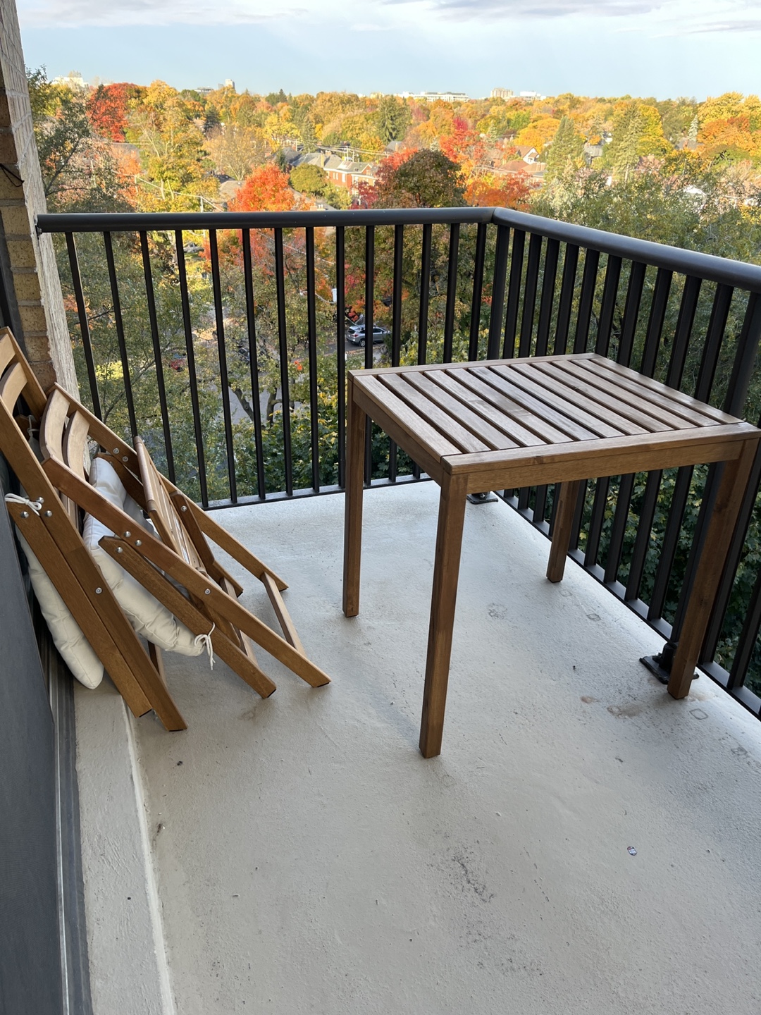 IKEA Balcony Table, Chairs and Lamp