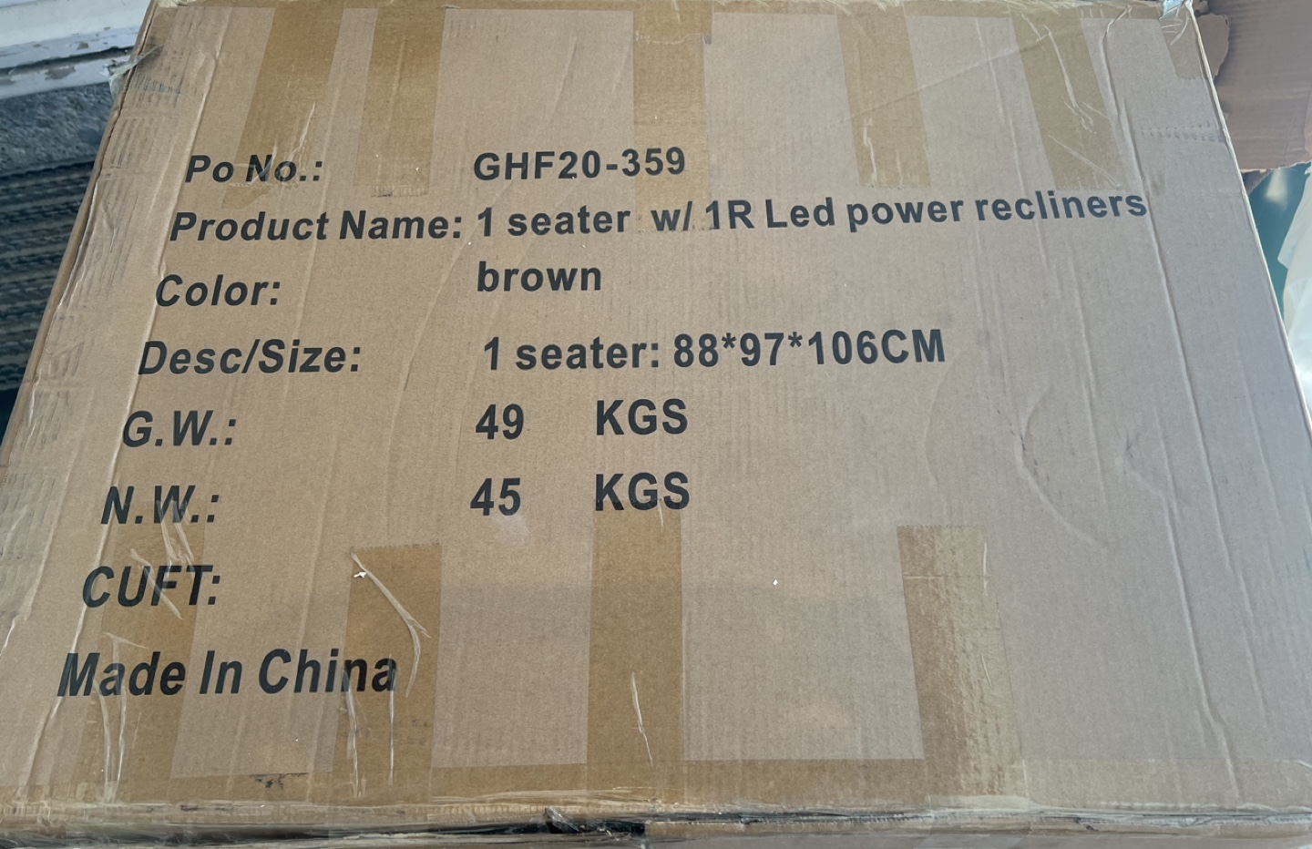 Brown Leather Power Recliner Sofa - photo 2