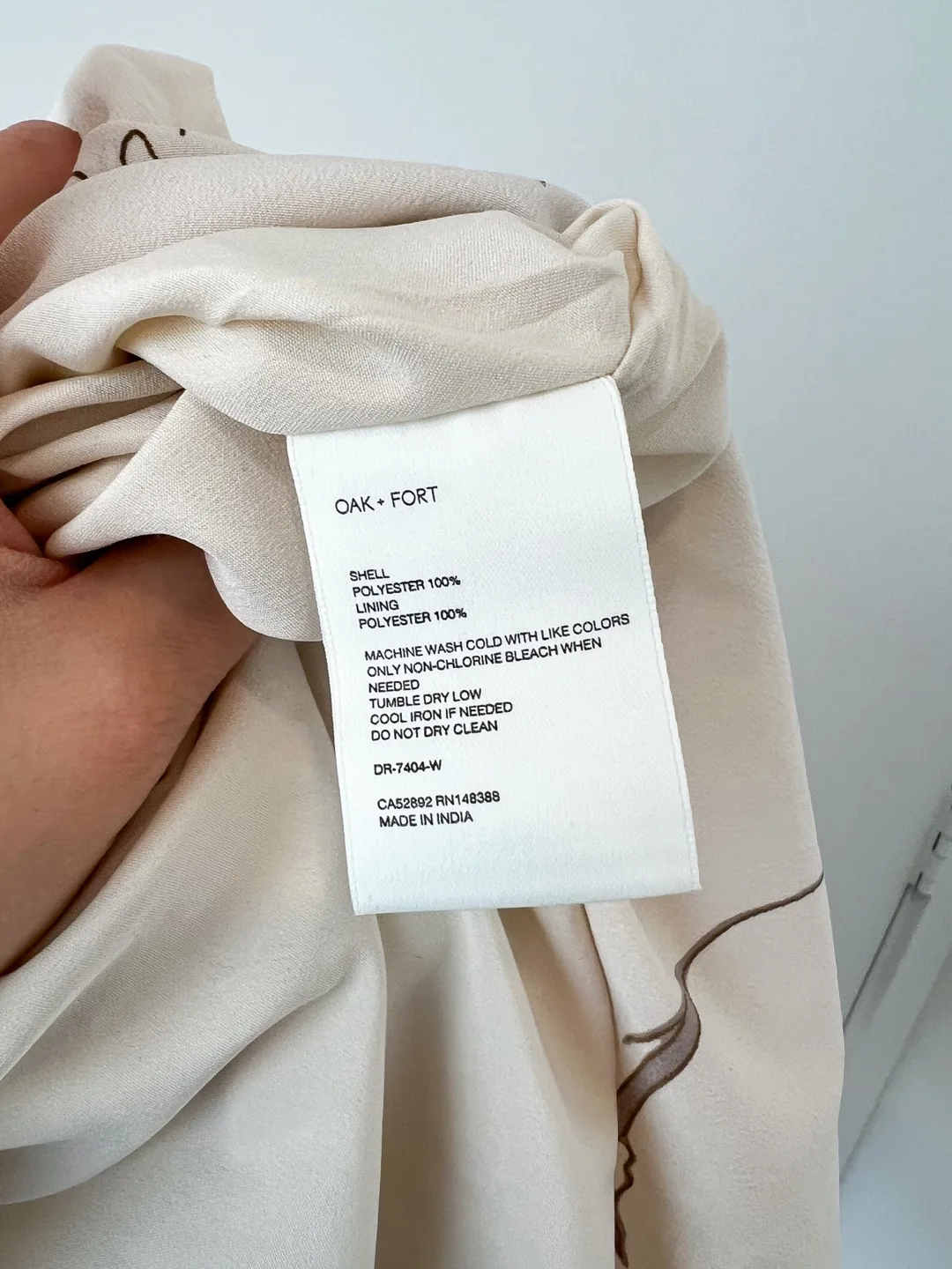 Oak + Fort midi dress cream&brown with marble print Size S image indicator(6)