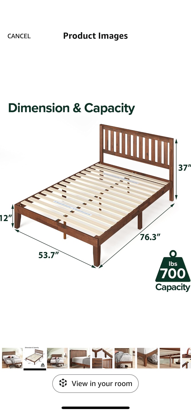 Full Size Platform Bed Frame - solid wood