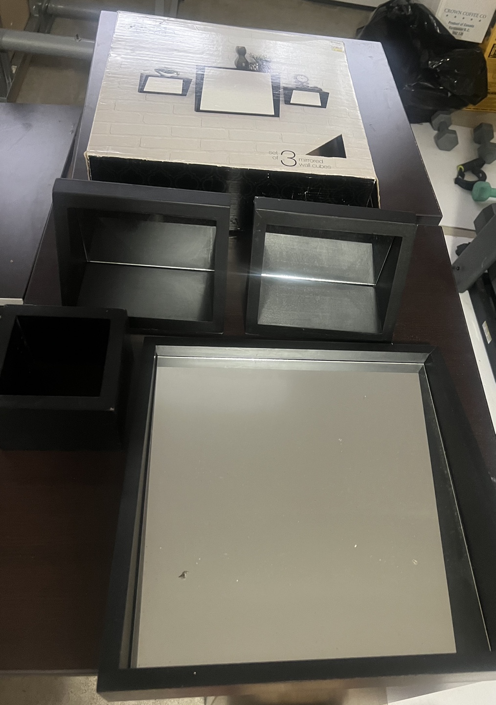 Set of 3 Mirrored Wall Cubes - photo 2