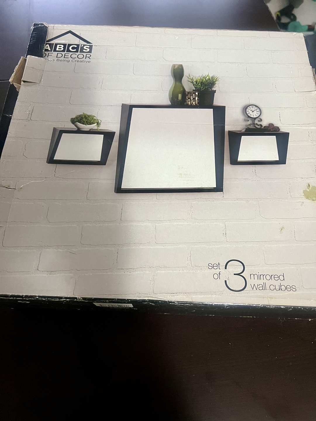 Set of 3 Mirrored Wall Cubes