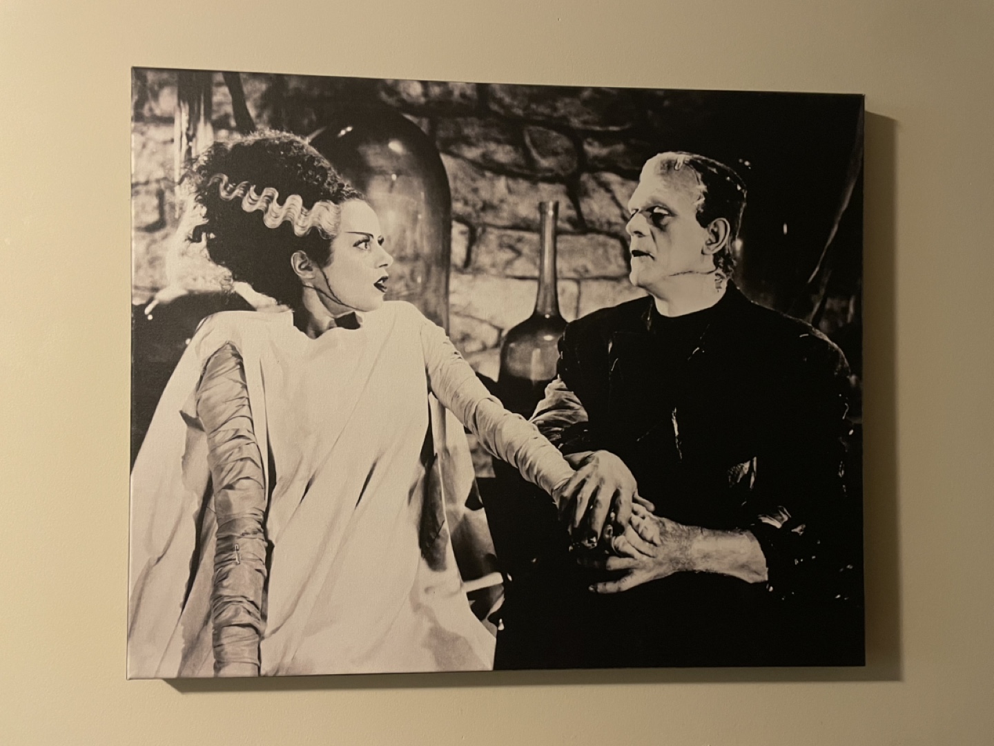 Frankenstein and Bride Canvas Wall Art