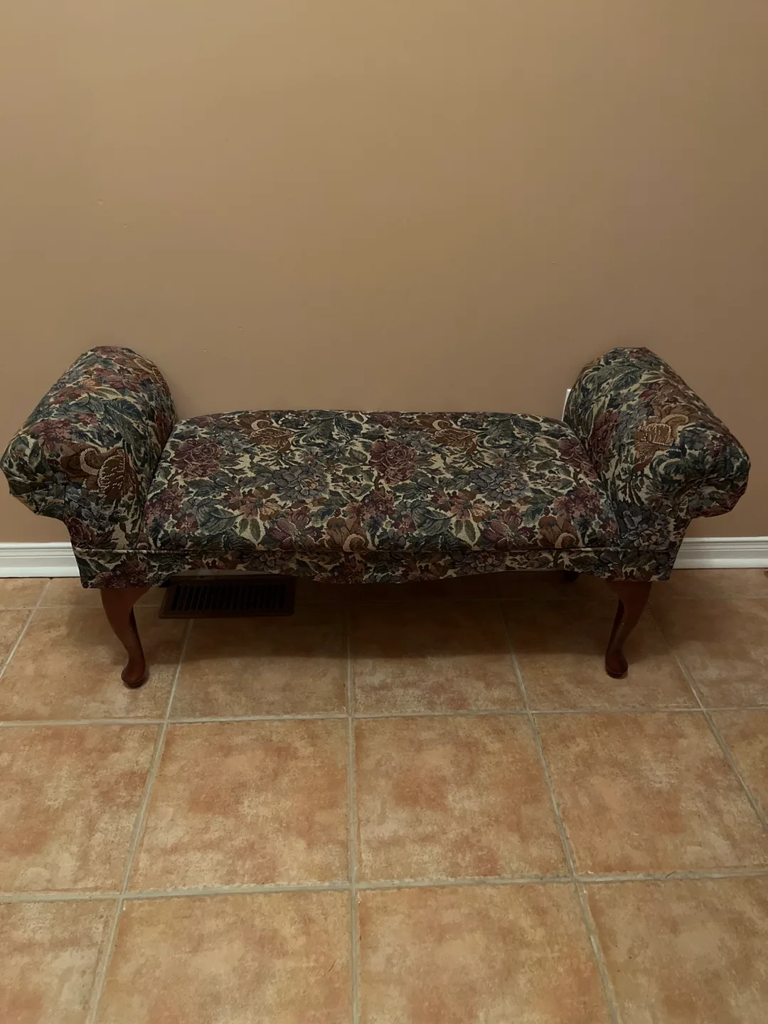 Floral Upholstered Bench thumbnail