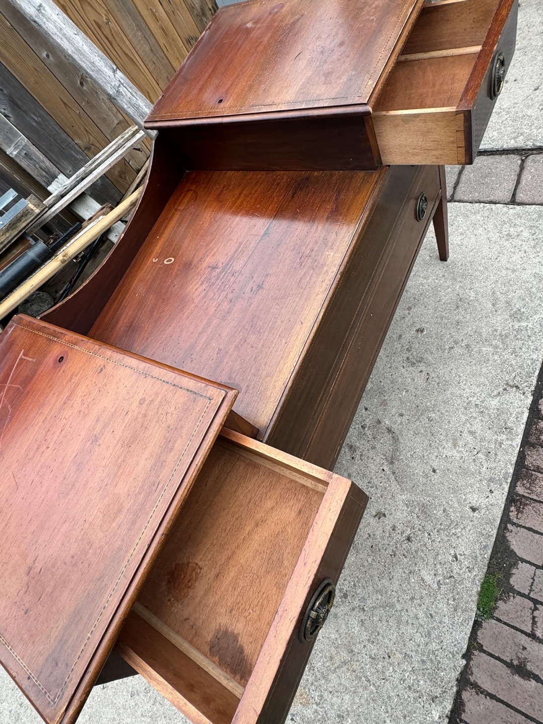 Antique solid wood drawer - photo 2